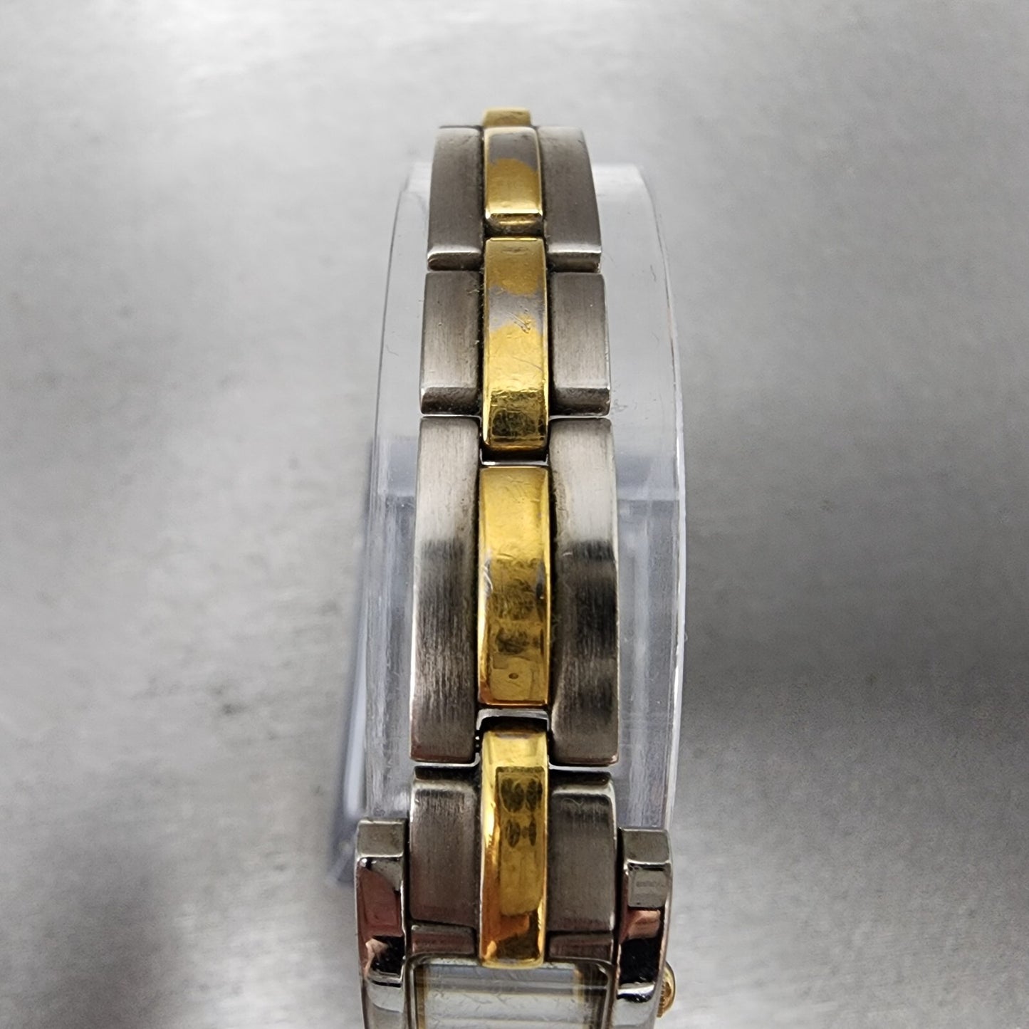 Bulova Tank Watch Women 14mm Silver Dial Two Tone Rectangle 98T60 New Battery5