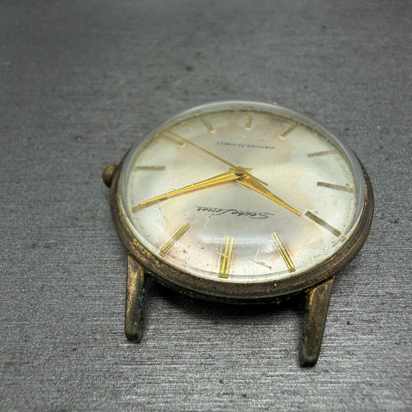 Seiko Liner Watch Men 35mm Silver Dial Gold Tone Round 15010E Manual PARTS VTG5