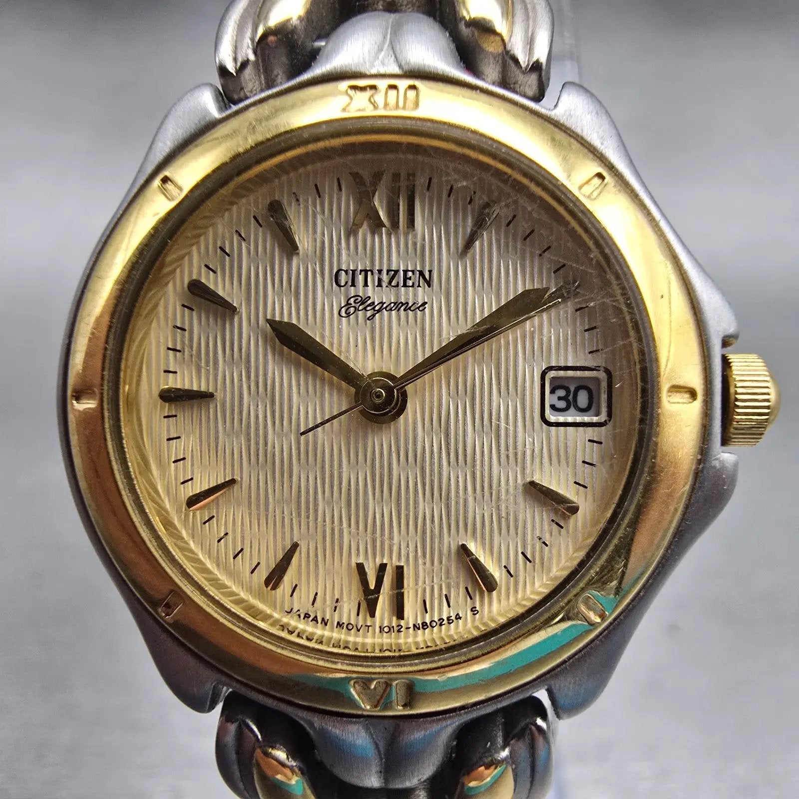 Citizen Elegance Watch Women 24mm Champagne Dial Date 1012-S69772 New Battery1