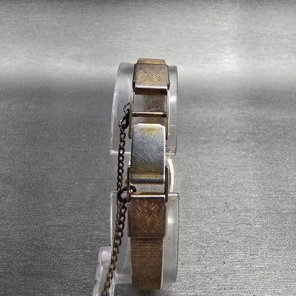 Seiko Watch Women 17mm Black Dial Gold Tone Rectangle 1400-8149 New Battery JP237