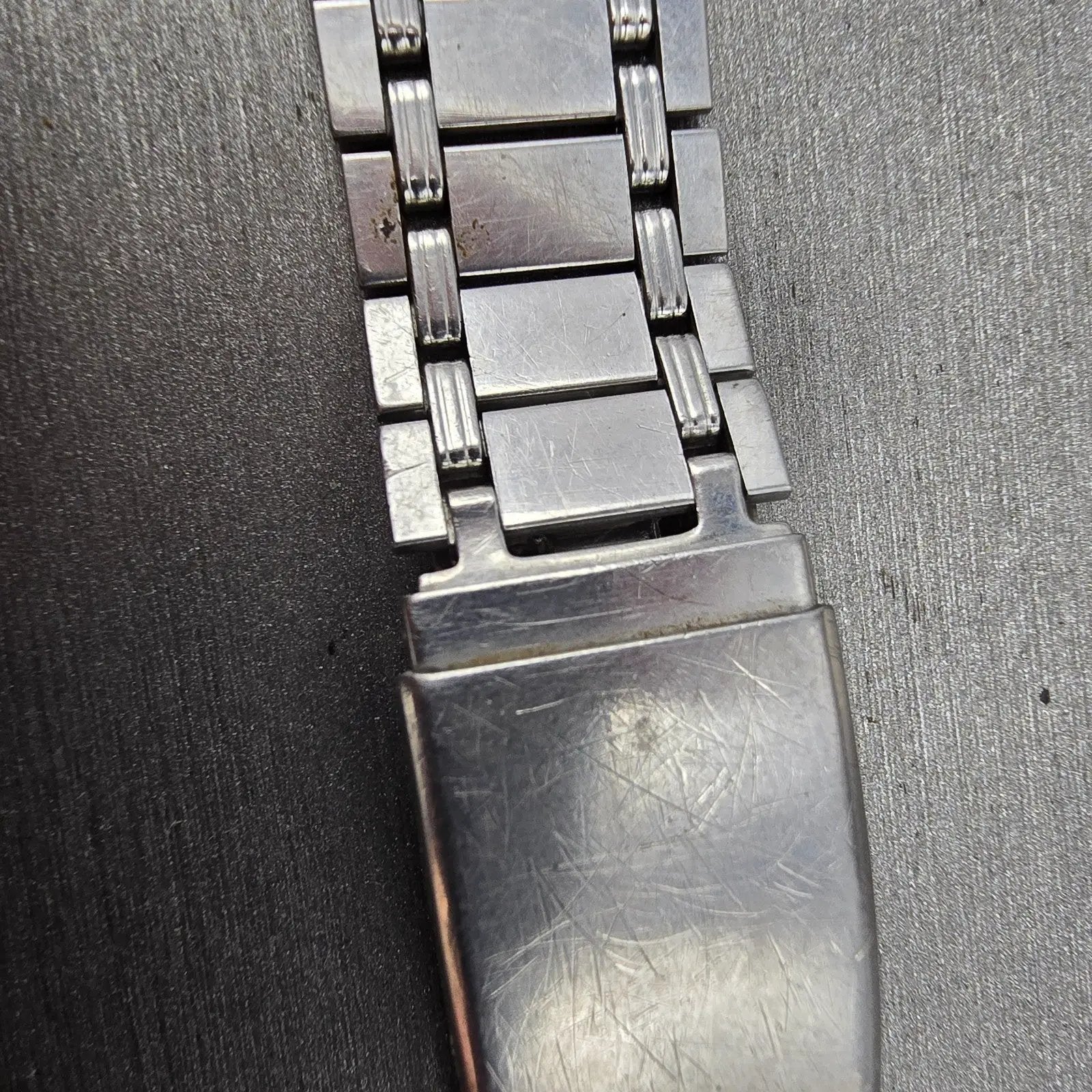 Citizen Bracelet 12mm Stainless Steel Silver Tone Tri Folding Clasp Vintage6