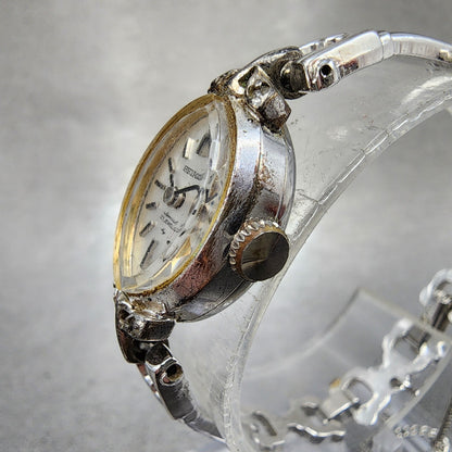 Seiko Special Watch Women 15mm White Dial Silver Tone Manual Wind 11407030 Runs2