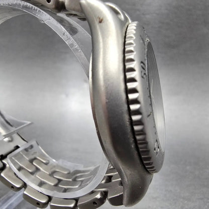 Elgin Solar Watch Men 39mm Black Dial Titanium Daydate Round FK-940 Works3