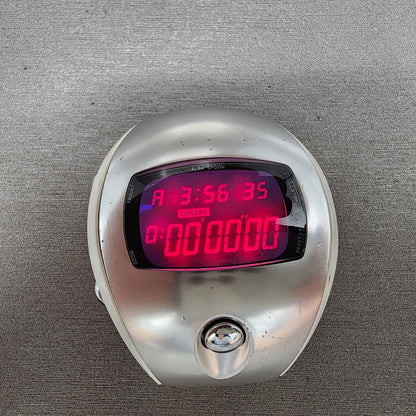 ALBA Spoon Red Led Watch Men 40mm Digital Silver White Alarm Chrono New Battery0