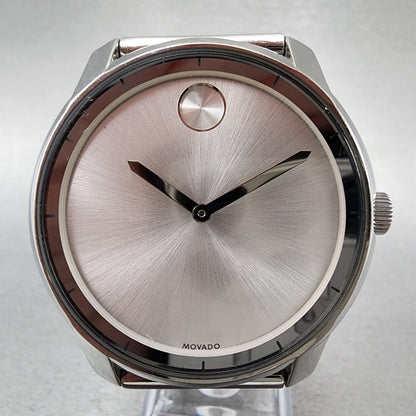 Movado Bold Watch Men 43mm Silver Dial Silver Tone 3600260 New Battery1