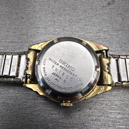 Seiko Watch Women 25mm Champagne Dial Gold Tone Round 4325-0020 New Battery VTG10