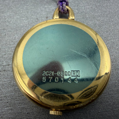 Seiko Pocket Watch Women 27mm Champagne Dial Gold Tone 2C21-0300 New Battery9