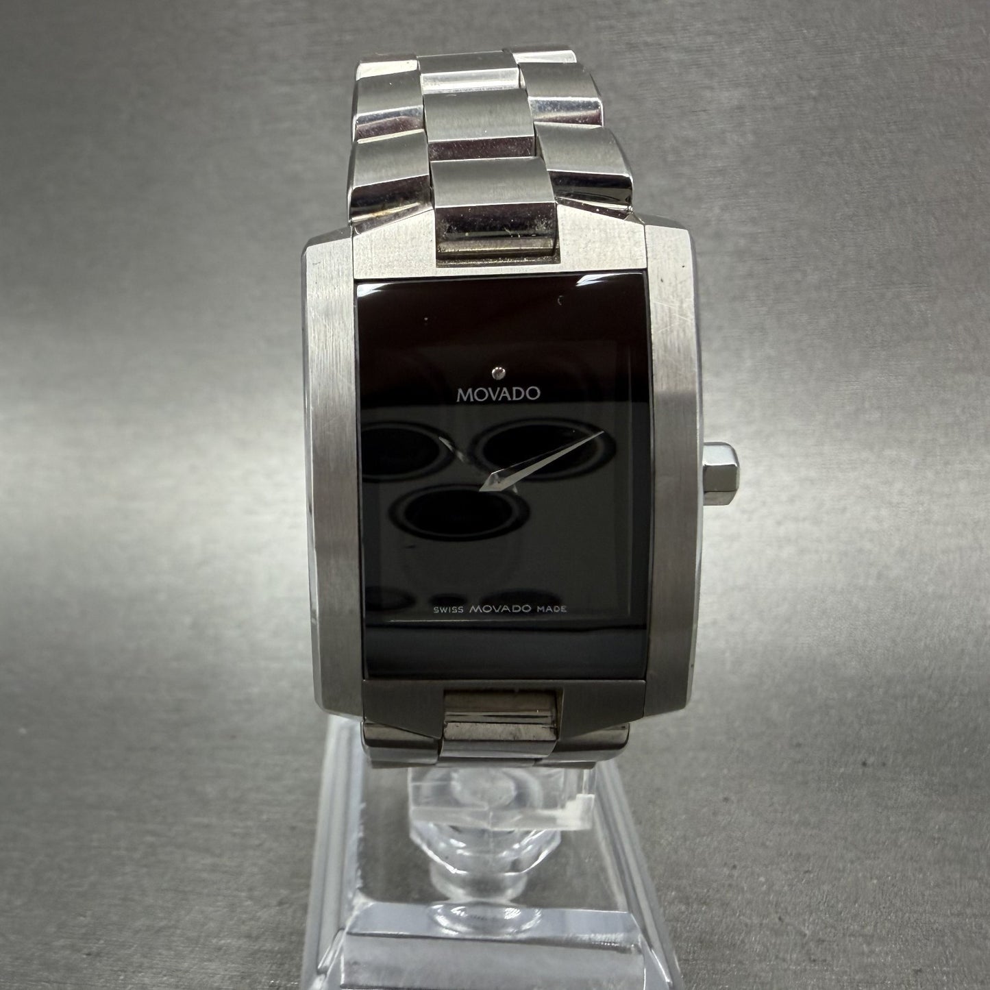 Movado Eliro Watch Women 22mm Black Dial Stainless Steel 84-C1-455A New Battery0