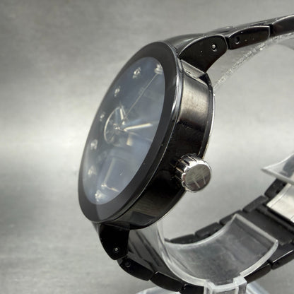 Bulova Watch Men 40mm Black Dial Black Tone Date Round 98D109 New Battery2
