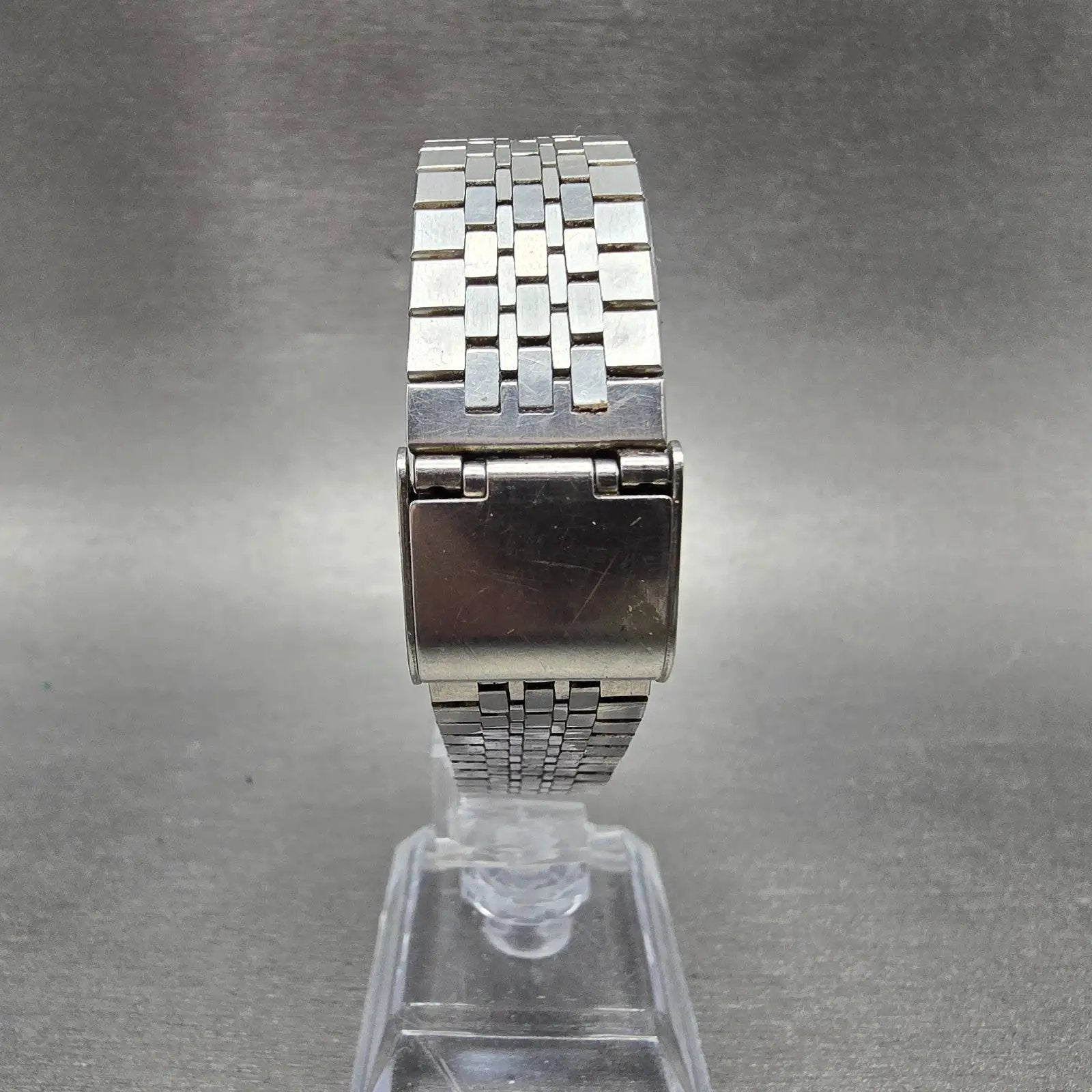 Seiko Tank Watch Men 26mm Silver Dial Silver Tone Rectangle 7430-5300 PARTS VTG9
