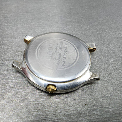 Rado Florence Watch Men 32mm Gold Dial Two Tone Date Round 129.3644.4 New Batt8