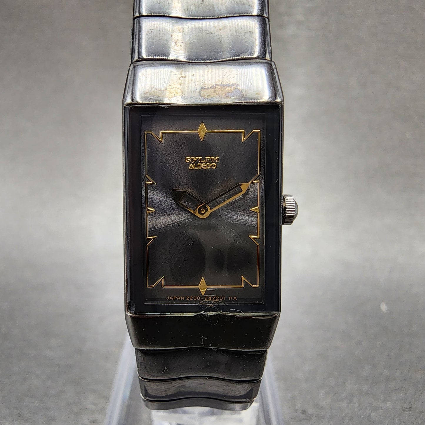 Citizen Sylph Albedo Tank Watch Women 16mm Black Dial Black Tone New Battery0
