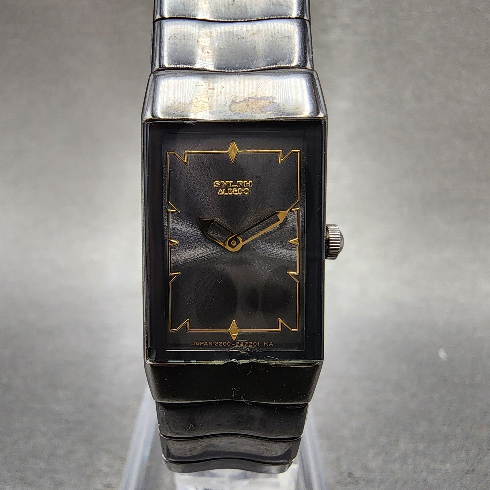 Citizen Sylph Albedo Tank Watch Women 16mm Black Dial Black Tone New Battery0