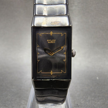 Citizen Sylph Albedo Tank Watch Women 16mm Black Dial Black Tone New Battery0