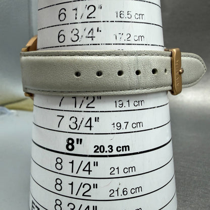 MVMT Boulevard Watch Women 38mm White Dial Rose Gold Tone Leather New Battery L10