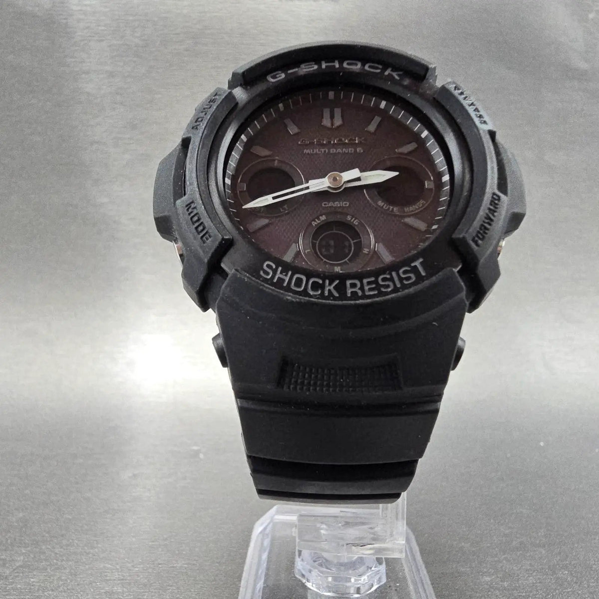 Casio G-Shock AWG-M100B Watch Men 46mm Black Alarm Chrono Solar Works JP5