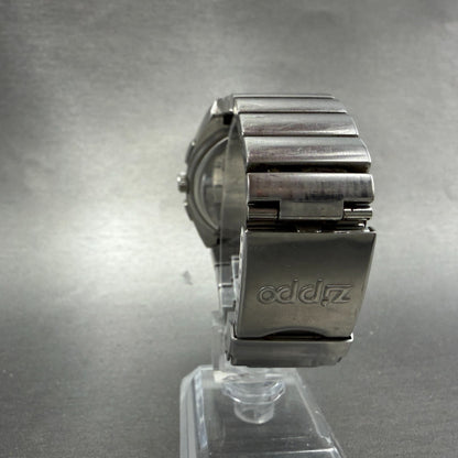 Zippo Chronograph Watch Men 39mm Silver Dial Silver Tone Date Round New Battery7