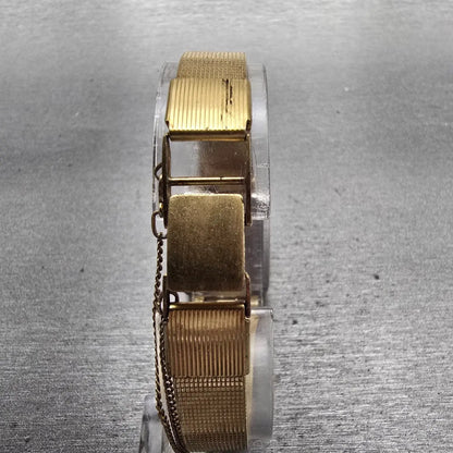 Seiko Tank Watch Women 20mm Brown Dial Gold Tone Rectangle 2621-5200 New Batt7