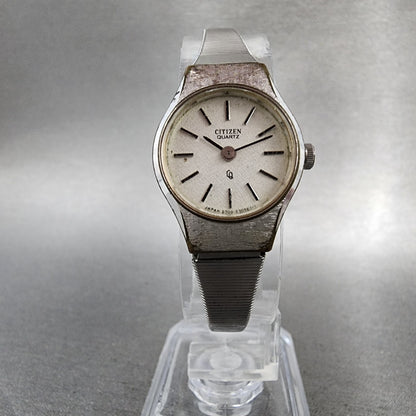 Citizen CQ Watch Women 20mm White Dial Silver Tone Round 4830385 New Batt5