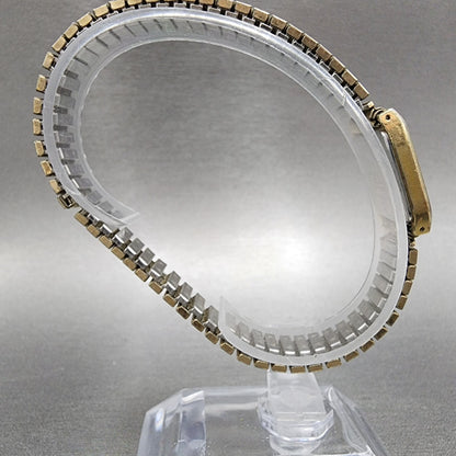 Seiko Watch Women 16mm Gold Dial Gold Tone Rectangle 2C205059 New Battery8