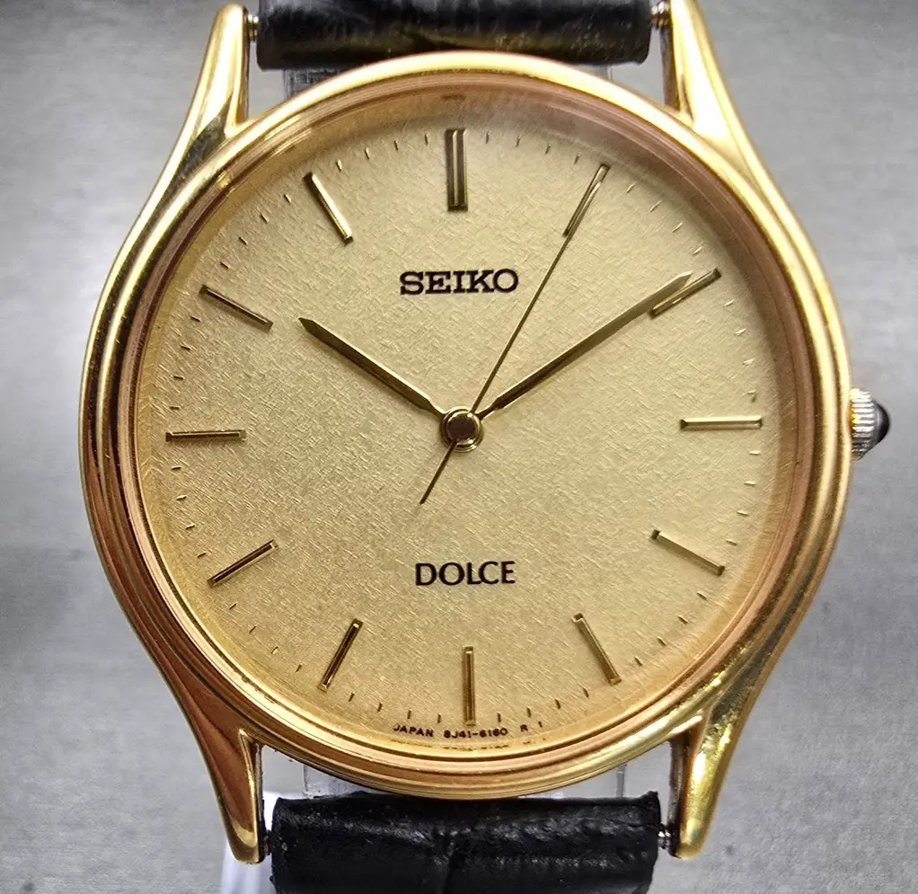 Seiko Dolce Watch Men 31mm Champagne Dial Gold Tone Round 8J41-6100 New Battery1