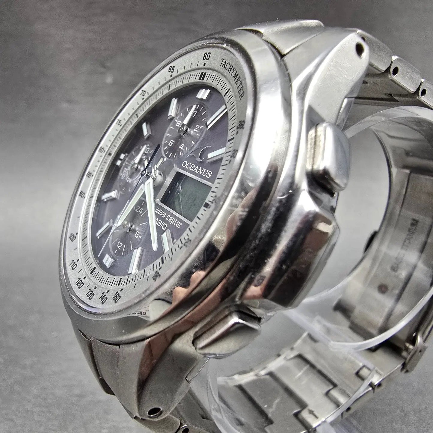 Casio Oceanus OCW-500TDJ Watch Men 45mm Blue Dial Titanium Daydate Round Solar3