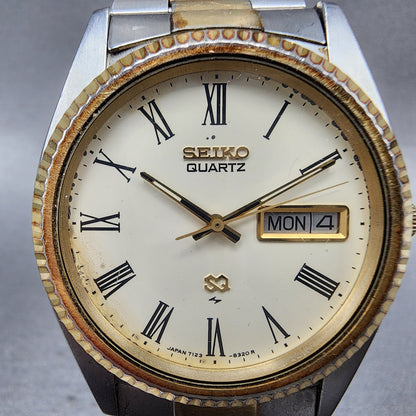 Seiko President Watch Men 37mm Cream Dial Two Tone Daydate Round New Battery1