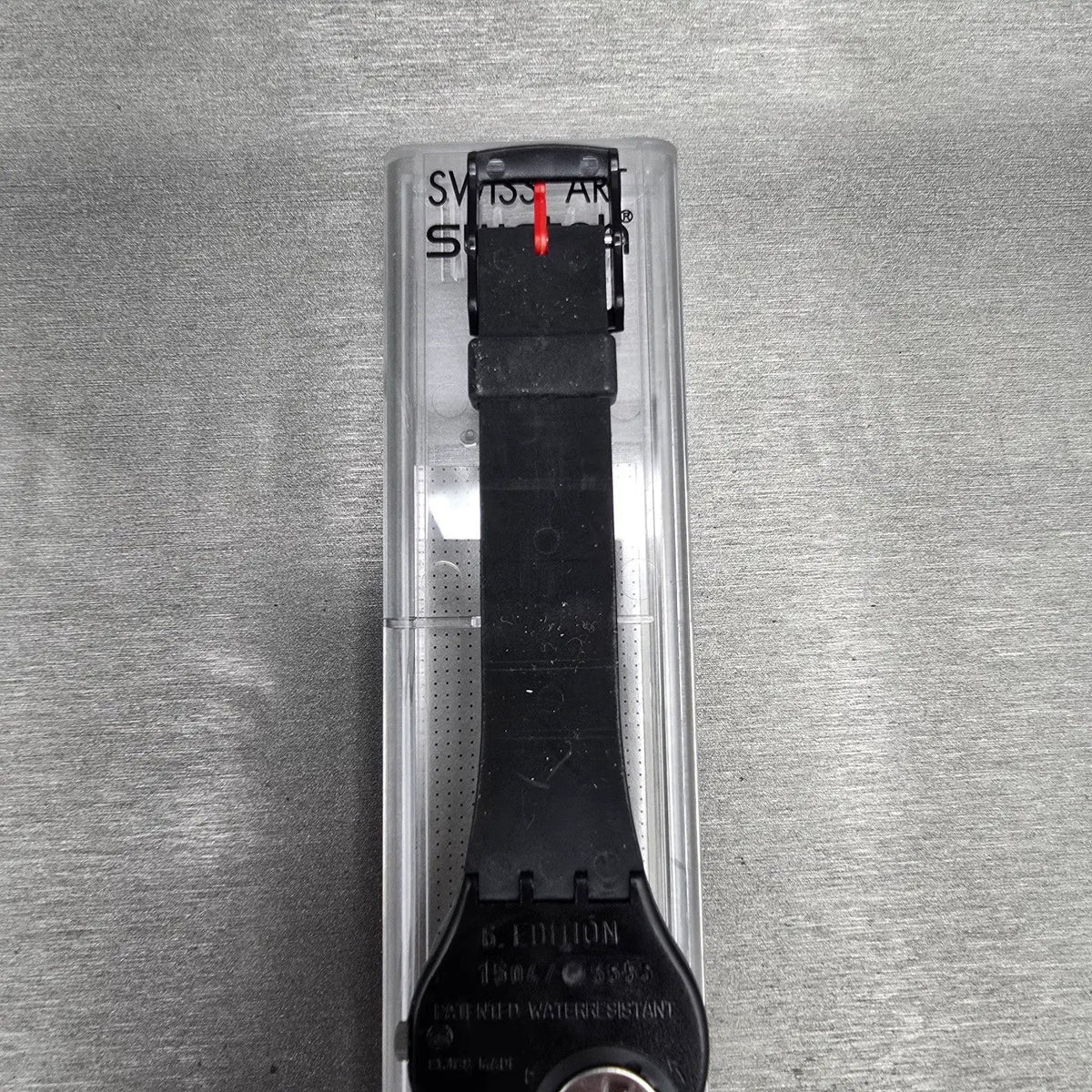 Swatch 360 Rouge Sur Blackout Watch Men 34mm Black Dial GZ119 New Battery NOS9