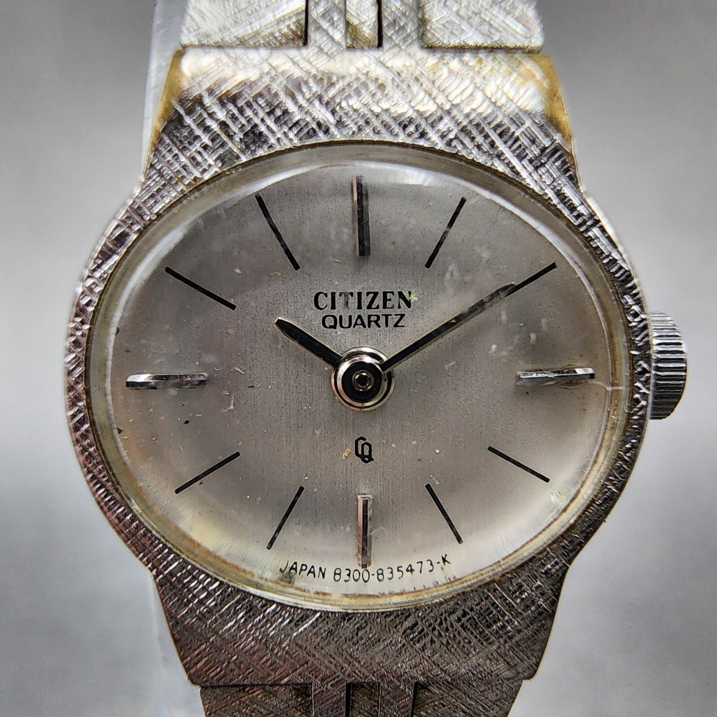 VTG Citizen CQ Watch Women 17mm Silver Dial Silver Tone Oval New Battery