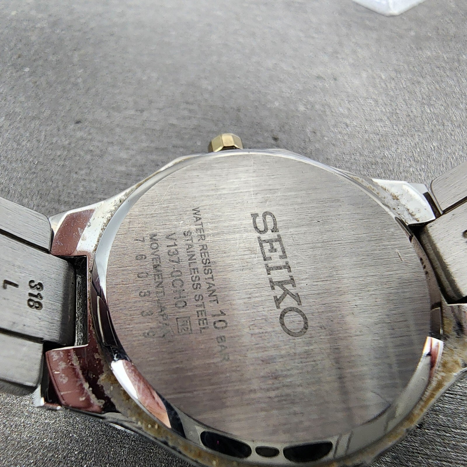 Seiko Solar Watch Women 27mm Black Dial Two Tone Date Round V1370CH0 Works9