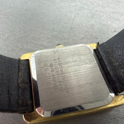 Seiko Tank Watch Women 22mm White Dial Gold Tone Rectangle 2320-5649 New Battery9