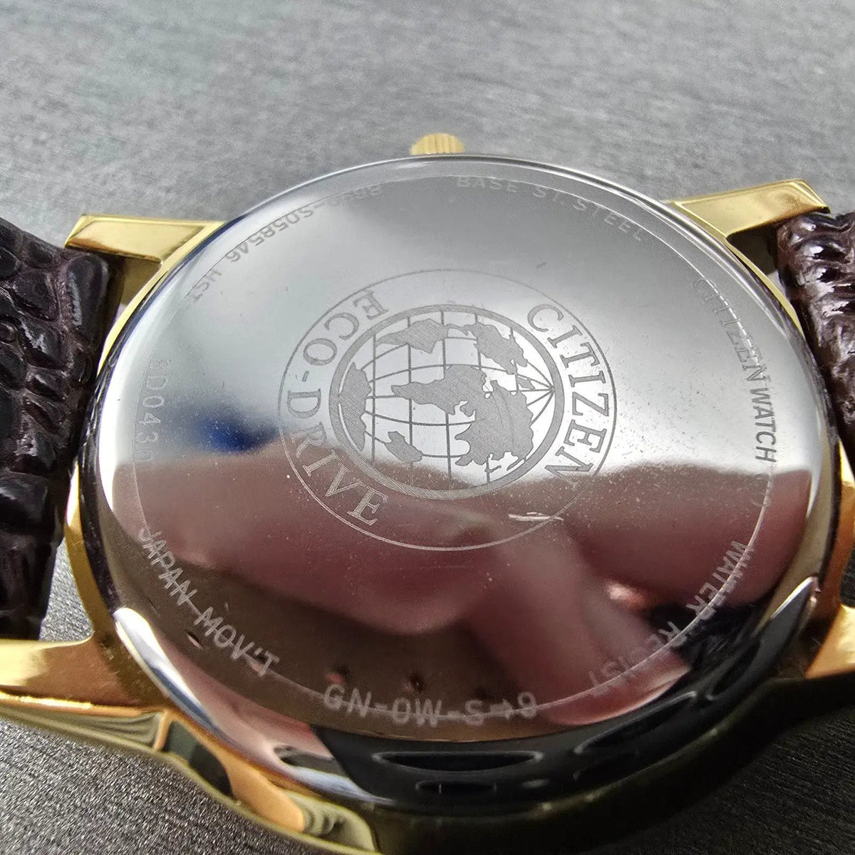 Citizen Eco-Drive Watch Men 37mm Brown Dial Gold Date Small Seconds Works WBox10