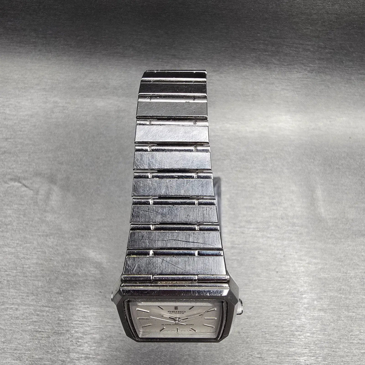Seiko Watch Men 31mm Silver Dial Silver Chronograph Alarm H557-531H New Battery4