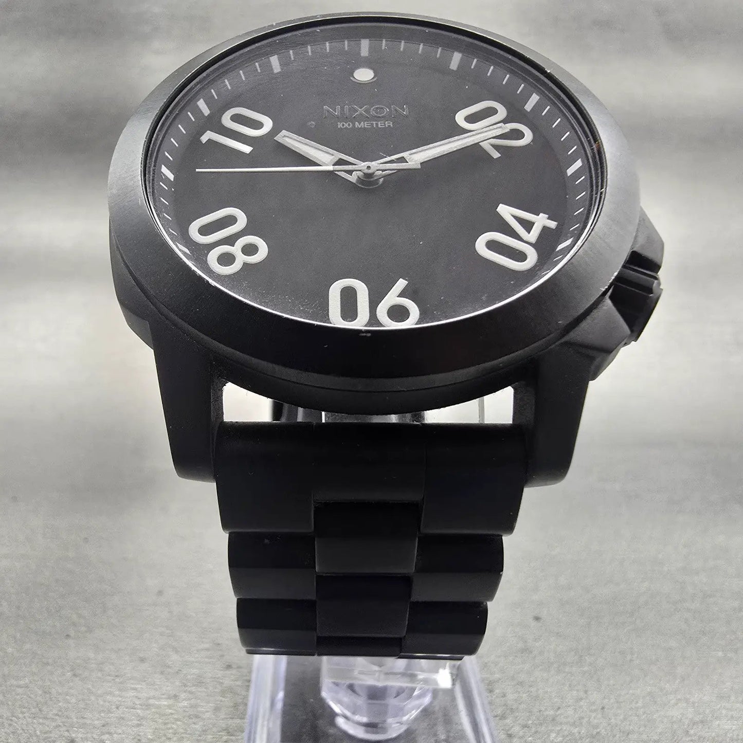 Nixon The Ranger Watch Men 45mm Black Dial Black Tone Round New Battery5