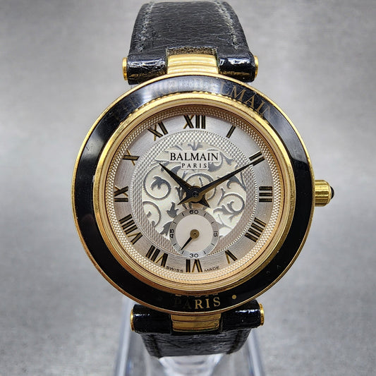Pierre Balmain Watch Women 26mm White Dial Gold Tone Small Seconds New Batt0
