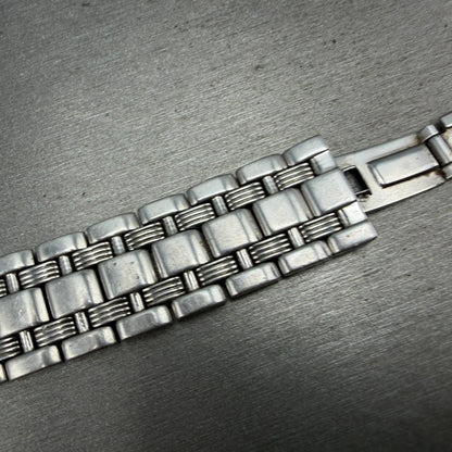 Seiko Watch Men 39mm Black Dial Silver Tone Daydate 24 Hour 5Y66-0AA0 NewBattery17