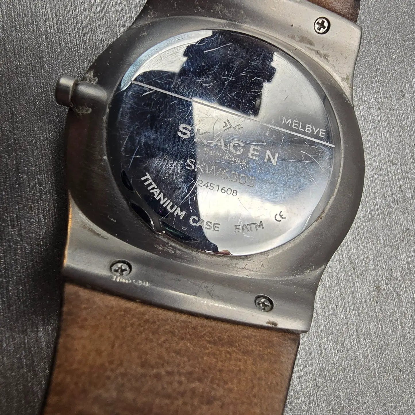 Skagen Melbye Watch Men 40mm Gray Dial Titanium Daydate Round SKW6305 New Batt10