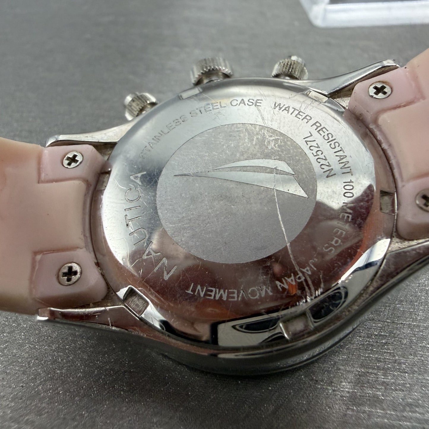 Nautica Chronograph Watch Women 35mm MOP Dial Steel Diamond Bezel New Battery9