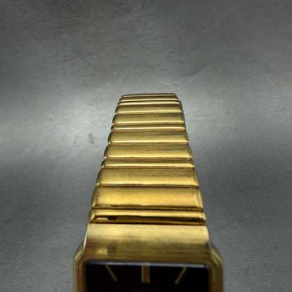 Seiko Tank Watch Men 26mm Champagne Dial Gold Tone Date 5Y32-5129 PARTS Vintage5