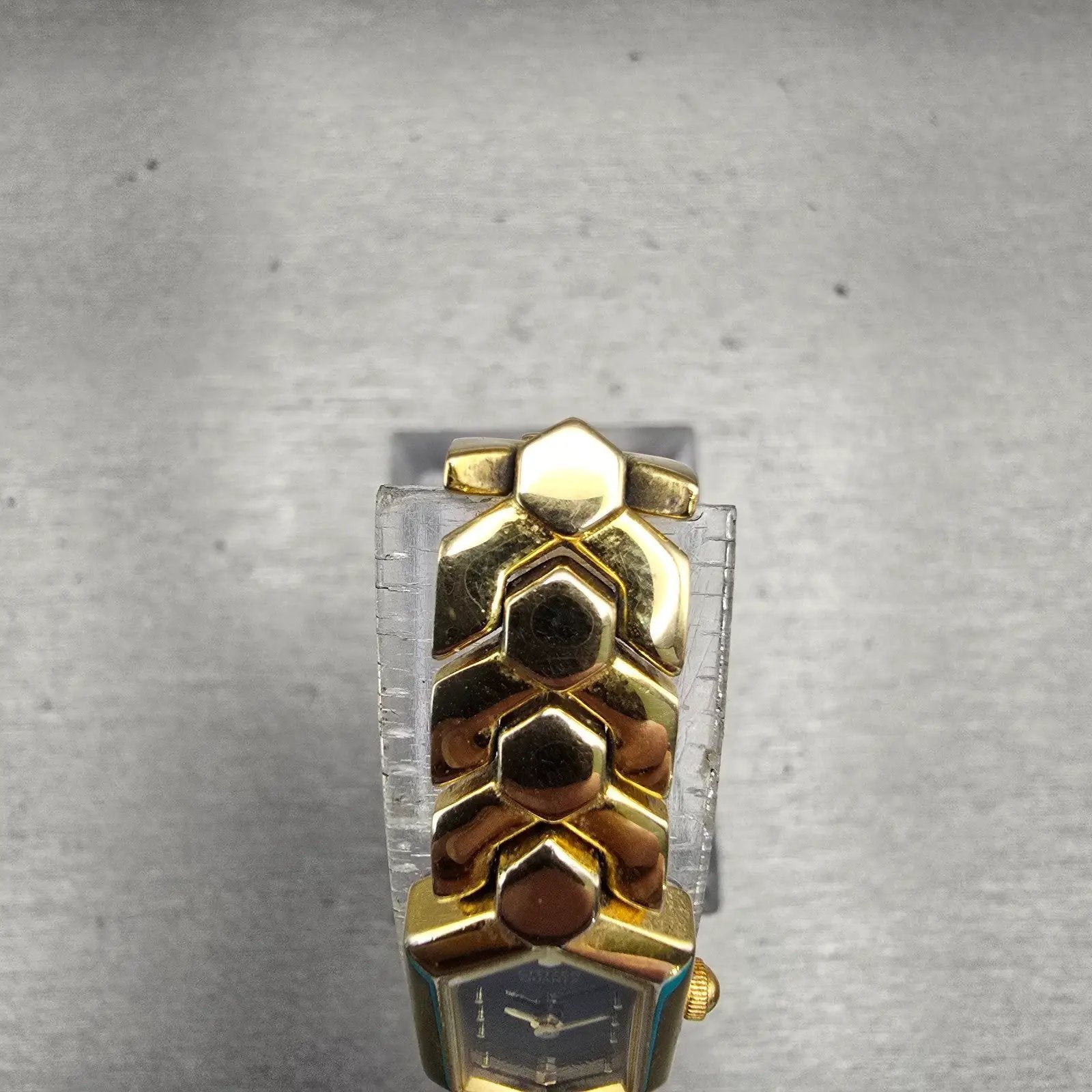 Citizen Watch Women 13mm Black Dial Gold Tone Rectangle 5421-S41185 New Battery4