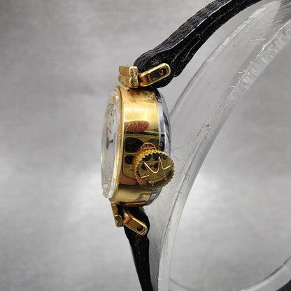 Hamilton Watch Women 17 mm Silver Dial Gold Plated Manual Wind Runs VTG2