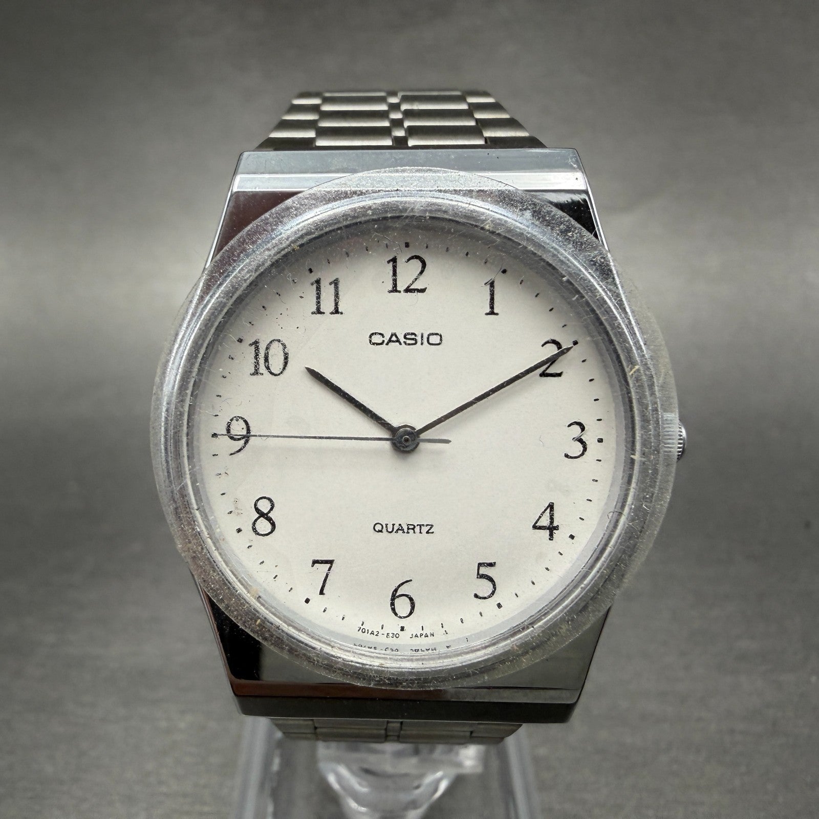 Casio MQ-336 Watch Men 33mm White Dial Silver Tone Round New Battery Vintage ABC0