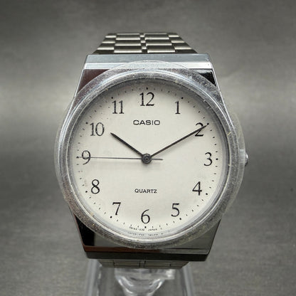 Casio MQ-336 Watch Men 33mm White Dial Silver Tone Round New Battery Vintage ABC0