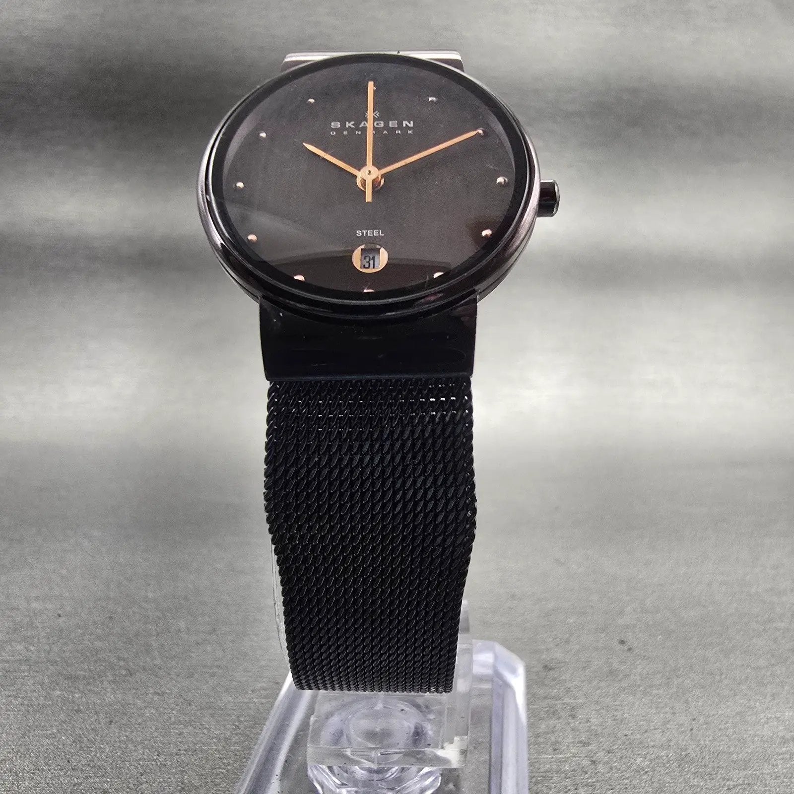 Skagen Denmark Watch Women 26mm Brown Dial Brown Tone Date Round 355SDD New Batt5
