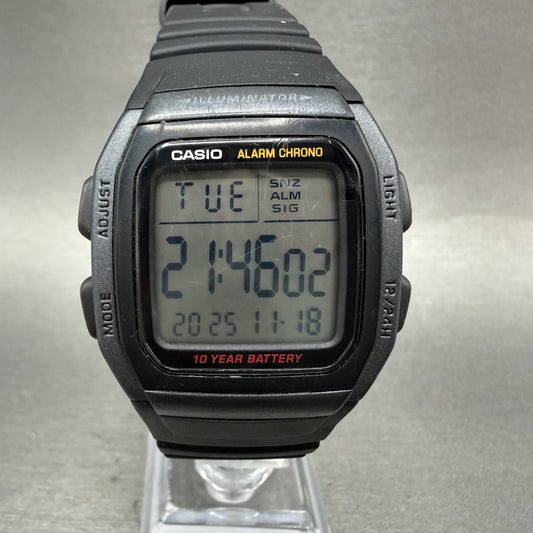 Casio W-96H Watch Men 35mm Digital Black Tone Alarm Chrono Rectangle New Batt GH0