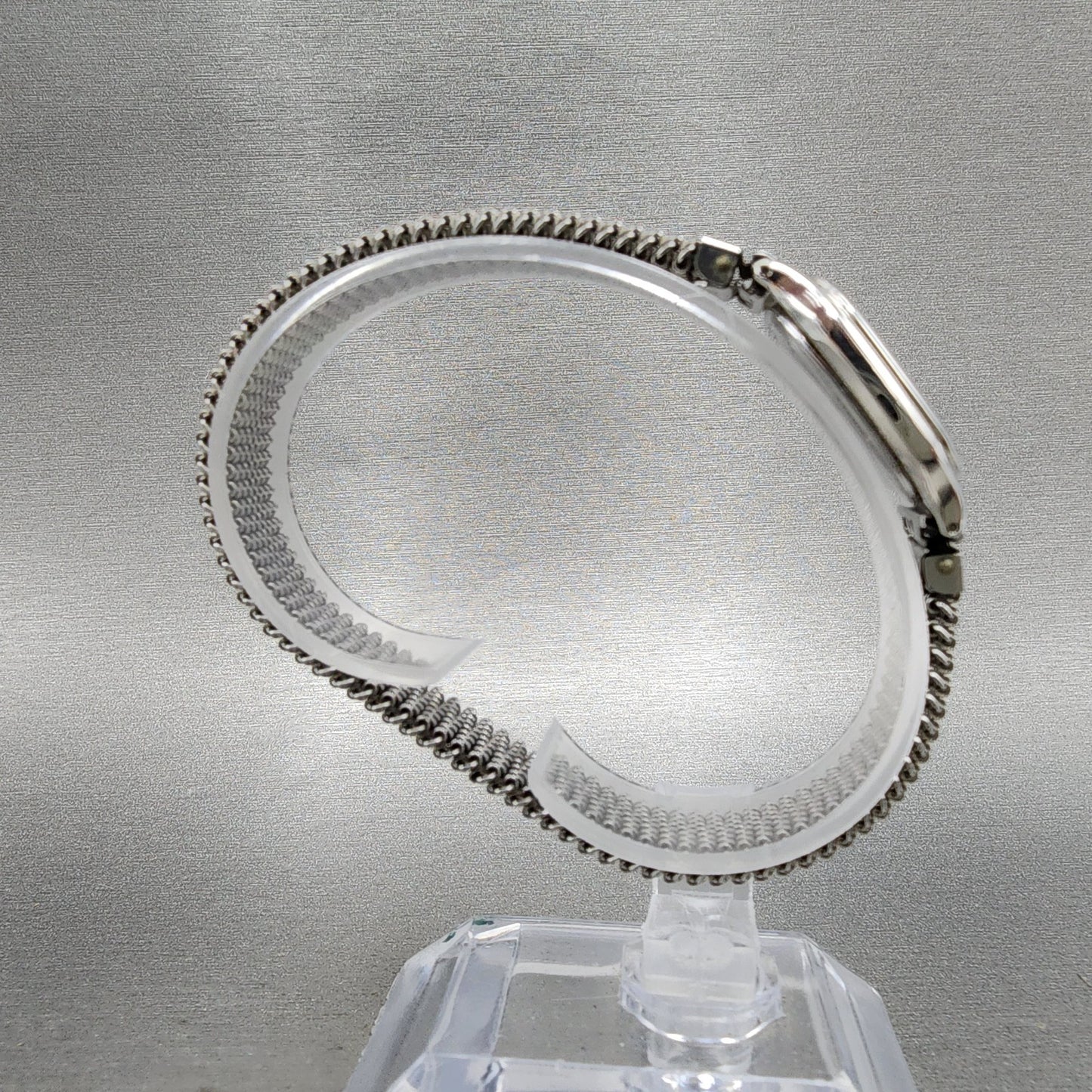 Seiko Exceline Tank Watch Women 21mm Silver Dial Silver Tone 3f315a00 New Batt8