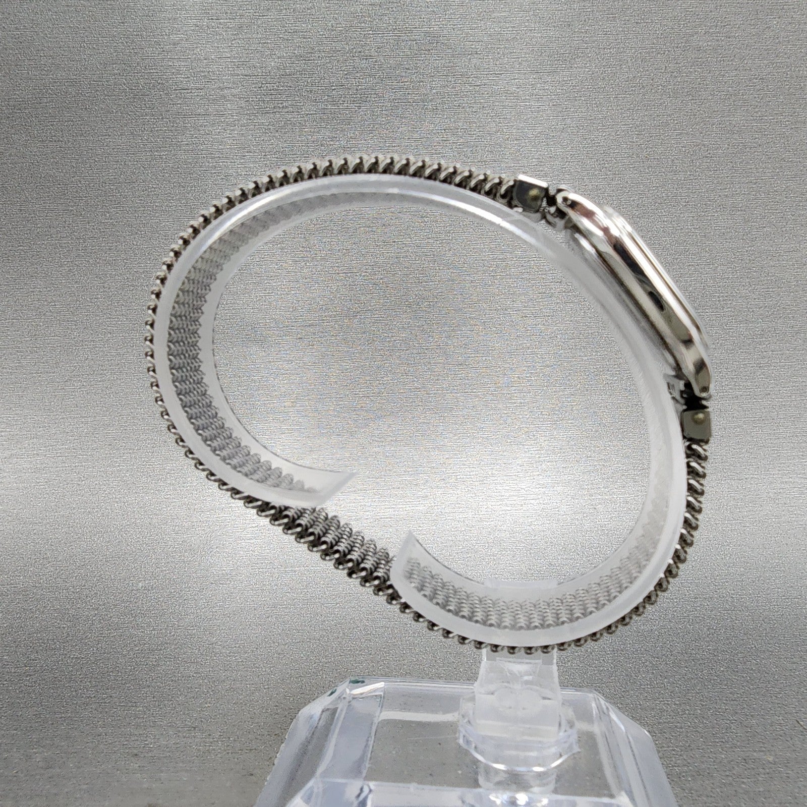 Seiko Exceline Tank Watch Women 21mm Silver Dial Silver Tone 3f315a00 New Batt8