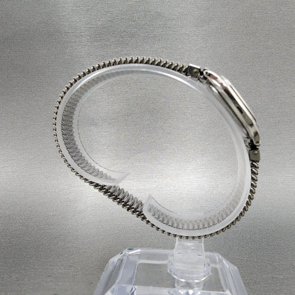 Seiko Exceline Tank Watch Women 21mm Silver Dial Silver Tone 3f315a00 New Batt8