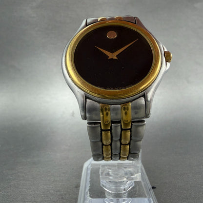 Movado Museum Watch Men 34mm Black Dial Two Tone Round 81-E4-0863 New Battery5