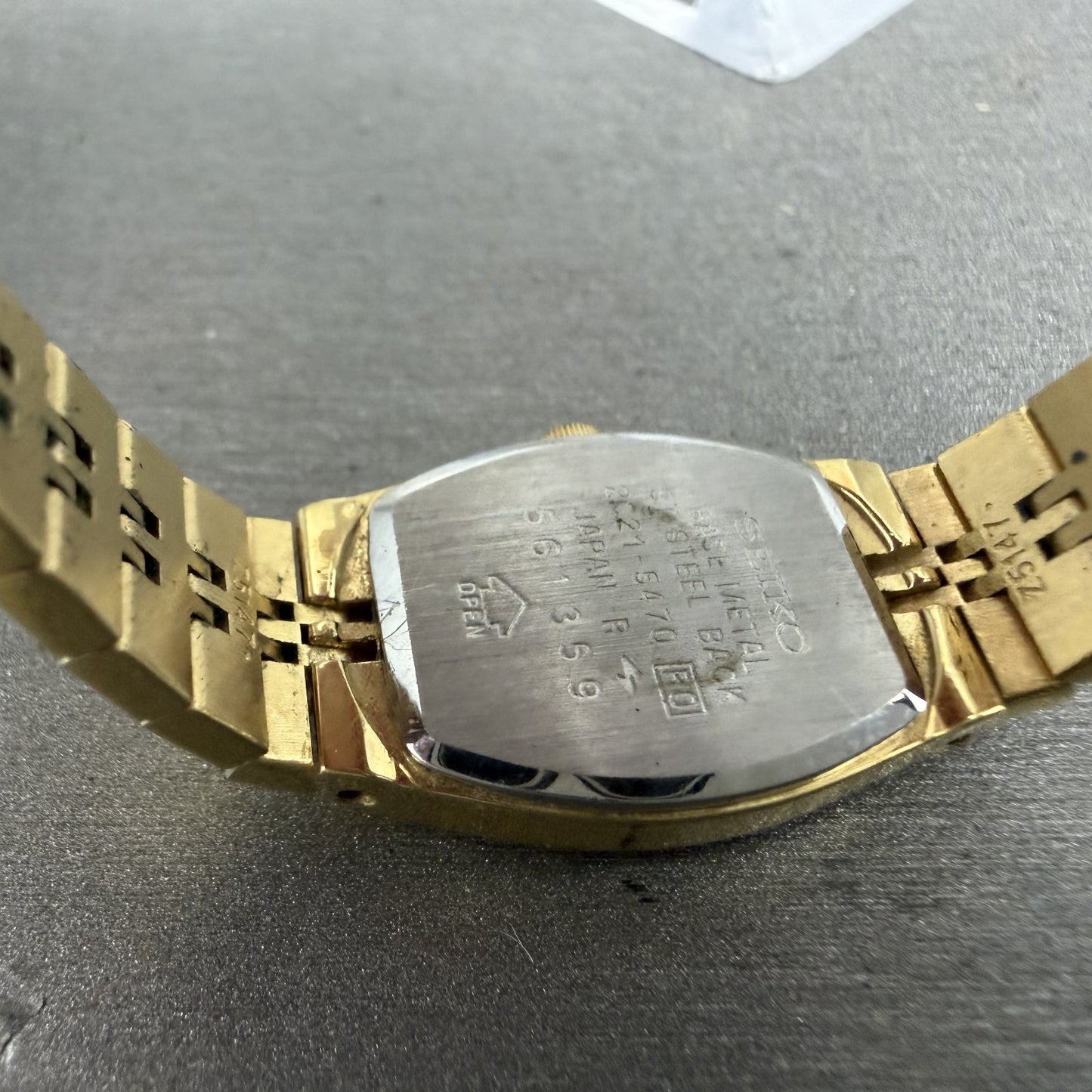 Seiko Watch Women 16mm Brown Dial Gold Tone Octagon 2C215470 New Battery9